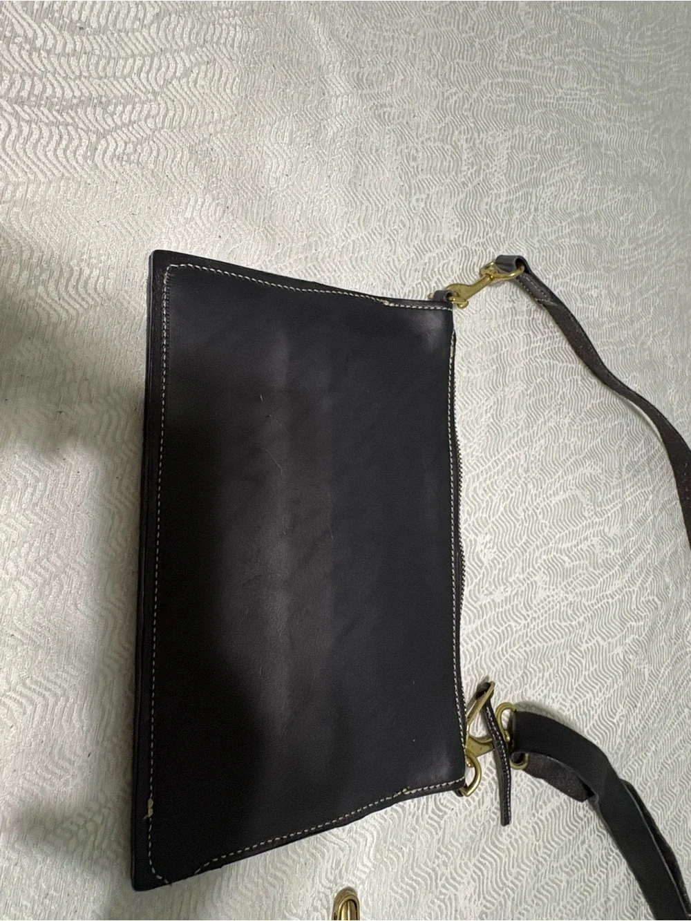 Happy Hollow Farm Made in Tennessee Black Leather Crossbody Bag